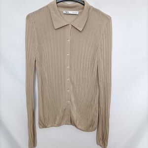 Zara Ribbed Polo Button up Shirt